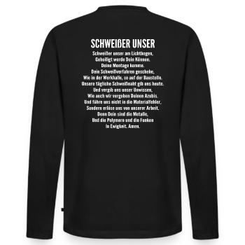 Schweißer Unser Schweißen Schweißerei Geschenk - Männer Premium Bio Langarmshirt - Schwarz - Hinten - Nico (187cm)