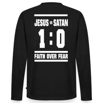 Jesus - Jesus Christ - Team Jesus - God - Men's Premium Organic Long Sleeve Shirt - black - Back - Nico (187cm)