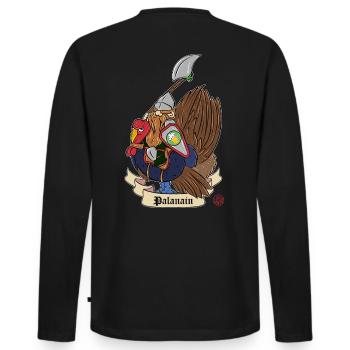 Paladin nain - le Palanain - T-shirt manches longues Premium bio Homme - noir - Dos - Nico (187cm)