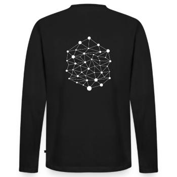 Technologie Blockchain Bloc d’échange de crypto-monnaie - T-shirt manches longues Premium bio Homme - noir - Dos - Nico (187cm)