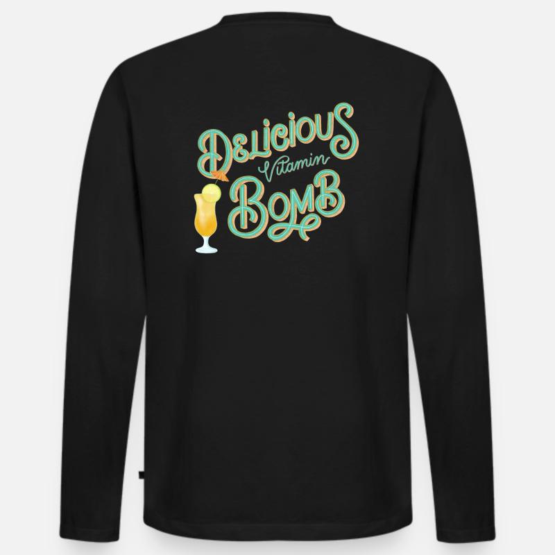 Vitamin Bomb - Männer Premium Bio Langarmshirt - Schwarz