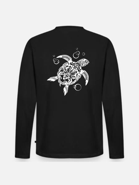 Watchful Turtle - Men's Premium Organic Long Sleeve Shirt - black