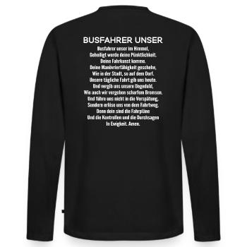 Busfahrer-Unser/Busfahrerin/Gebet/Linienbus/Bus - Männer Premium Bio Langarmshirt - Schwarz - Hinten - Nico (187cm)