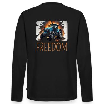 Freedom tracteur liberté agriculture fermier - T-shirt manches longues Premium bio Homme - noir - Dos - Nico (187cm)