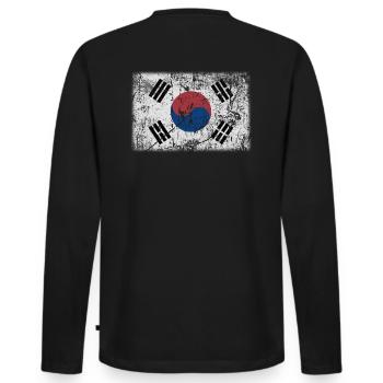 Corée du Sud - Corée du Sud - Asie - Asie - T-shirt manches longues Premium bio Homme - noir - Dos - Nico (187cm)