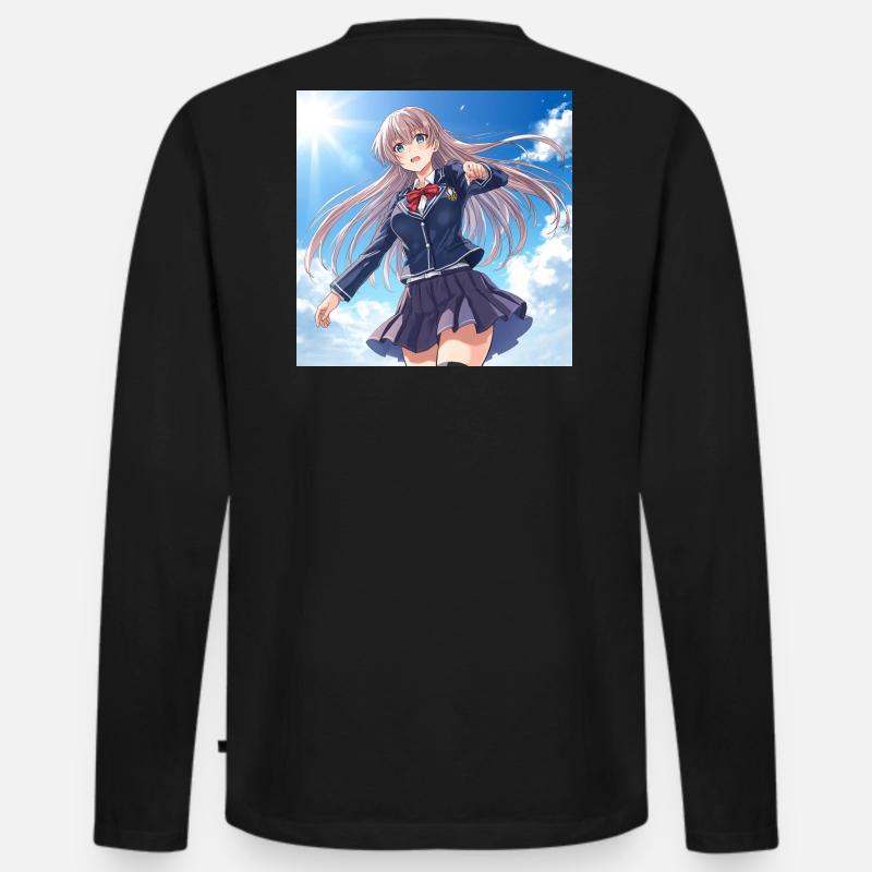 Sonnensturm Schuluniform Heldin - Männer Premium Bio Langarmshirt - Schwarz