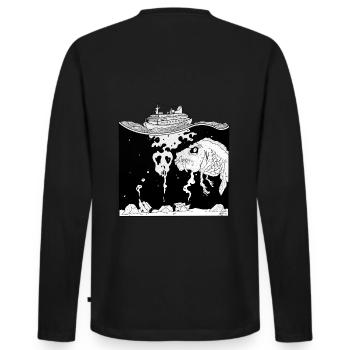 No Planet B - Men's Premium Organic Long Sleeve Shirt - black - Back - Nico (187cm)
