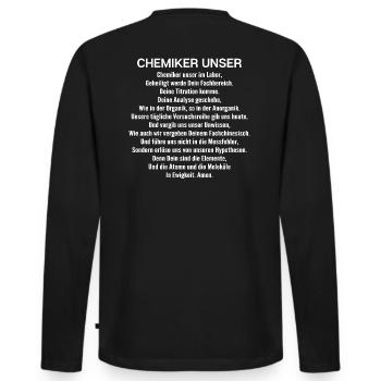 Chimiste Chimiste Chimiste Chimiste Assistant Cadeau - T-shirt manches longues Premium bio Homme - noir - Dos - Nico (187cm)