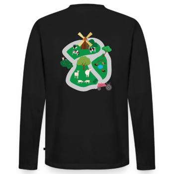 Play Carpet Village Track Auto Massage Gift - Men's Premium Organic Long Sleeve Shirt - black - Back - Nico (187cm)