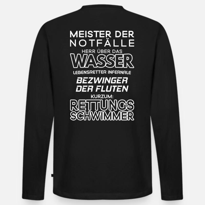 Rettungsschwimmer/Rettungsschwimmerin - Männer Premium Bio Langarmshirt - Schwarz