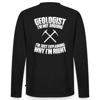 Géologue Géologue Géologue Géologie Géologine - T-shirt manches longues Premium bio Homme - noir - Dos - Nico (187cm)