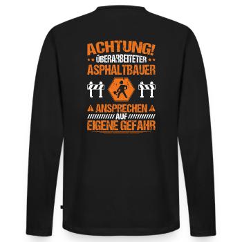 Asphaltbauer Asphaltierer Schwarzstraßenbauer - Männer Premium Bio Langarmshirt - Schwarz - Hinten - Nico (187cm)
