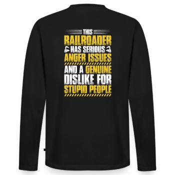 Cheminot Conducteur de train Cheminot - T-shirt manches longues Premium bio Homme - noir - Dos - Nico (187cm)