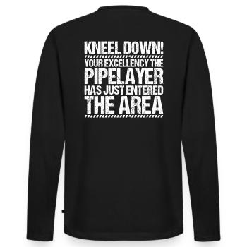 Pipeline Builder Pipeline Construction Pipelayer - Men's Premium Organic Long Sleeve Shirt - black - Back - Nico (187cm)