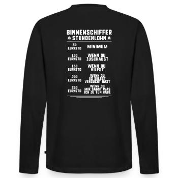 Binnenschiffer Binnenschifffahrt Binnenschiff - Männer Premium Bio Langarmshirt - Schwarz - Hinten - Nico (187cm)