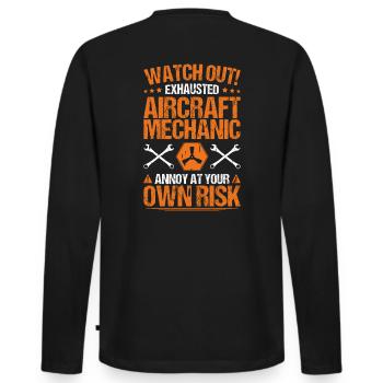 Fluggerätmechaniker Mécanicien d’aéronefs - T-shirt manches longues Premium bio Homme - noir - Dos - Nico (187cm)