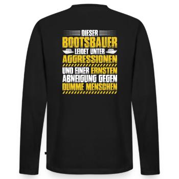 Bootsbauer Bootsbau Schiffbauer Schiffbau Boote - Männer Premium Bio Langarmshirt - Schwarz - Hinten - Nico (187cm)