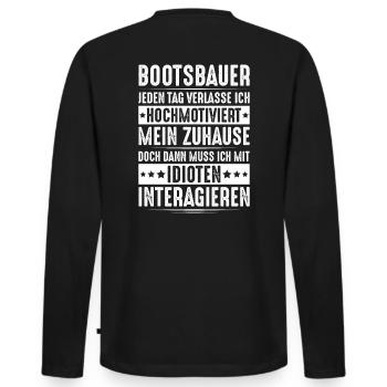 Bootsbauer Bootsbau Schiffbauer Schiffbau Boote - Männer Premium Bio Langarmshirt - Schwarz - Hinten - Nico (187cm)