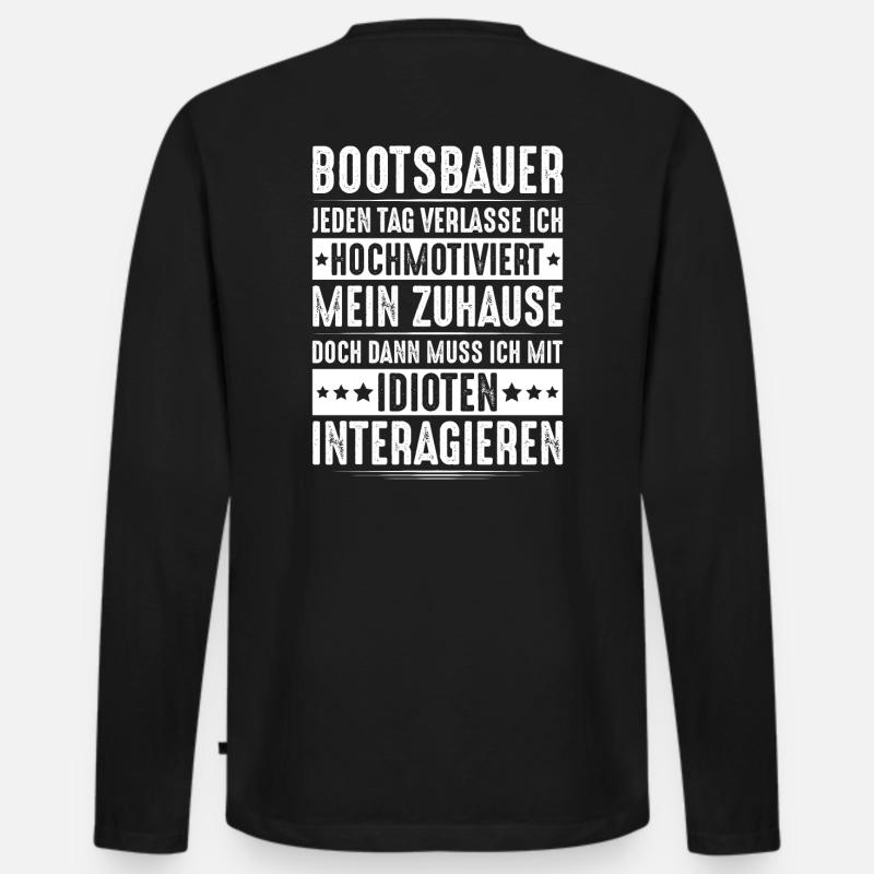 Bootsbauer Bootsbau Schiffbauer Schiffbau Boote - Männer Premium Bio Langarmshirt - Schwarz