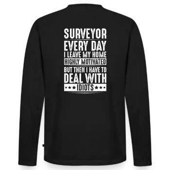 Vermessungstechniker Vermesser Land Surveyor - Men's Premium Organic Long Sleeve Shirt - black - Back - Nico (187cm)