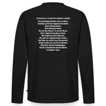 Veranstaltungstechniker Event Technician - Männer Premium Bio Langarmshirt - Schwarz - Hinten - Nico (187cm)