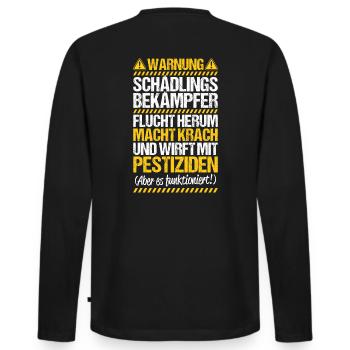 Schädlingsbekämpfer Kammerjäger Exterminator - Männer Premium Bio Langarmshirt - Schwarz - Hinten - Nico (187cm)