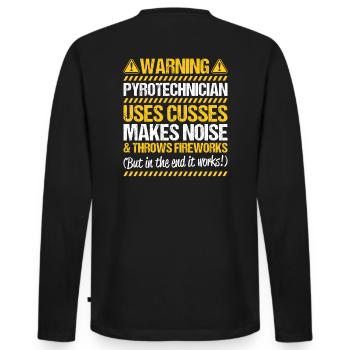 Pyrotechnicien Feux d’artifice Pyrotechnie Pyrotechnicien - T-shirt manches longues Premium bio Homme - noir - Dos - Nico (187cm)