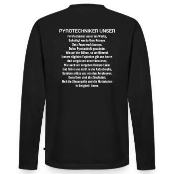 Pyrotechniker Feuerwerk Pyrotechnik Pyrotechnician - Männer Premium Bio Langarmshirt - Schwarz - Hinten - Nico (187cm)
