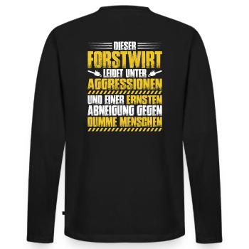 Forstwirt Forstwirtschaft Waldfacharbeiter Wald - Männer Premium Bio Langarmshirt - Schwarz - Hinten - Nico (187cm)