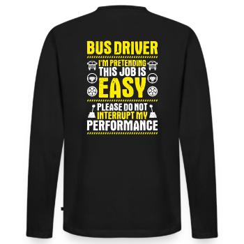 Chauffeur d’autobus Chauffeur d’autobus Autobus chauffeur d’autobus scolaire - T-shirt manches longues Premium bio Homme - noir - Dos - Nico (187cm)