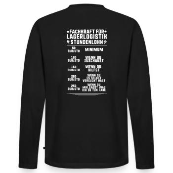 Fachkraft für Lagerlogistik Warehouse Worker Lager - Männer Premium Bio Langarmshirt - Schwarz - Hinten - Nico (187cm)
