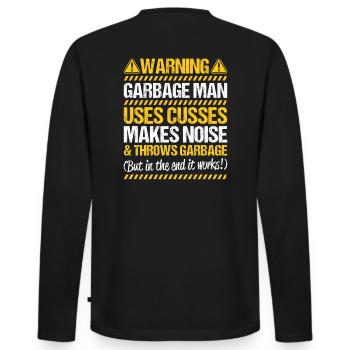 Specialist for recycling and waste management - Men's Premium Organic Long Sleeve Shirt - black - Back - Nico (187cm)
