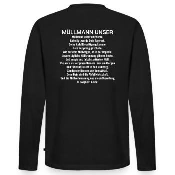 Fachkraft für Kreislauf- und Abfallwirtschaft - Männer Premium Bio Langarmshirt - Schwarz - Hinten - Nico (187cm)