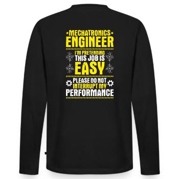 Mechatroniker Mechatronik Mechatronics Engineer - Männer Premium Bio Langarmshirt - Schwarz - Hinten - Nico (187cm)