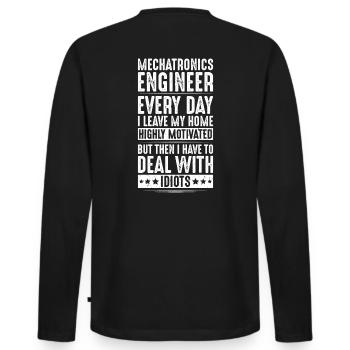 Mechatroniker Mechatronik Mechatronics Engineer - Männer Premium Bio Langarmshirt - Schwarz - Hinten - Nico (187cm)