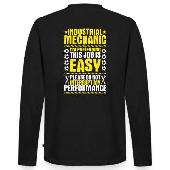 Industriemechaniker Mécanicien industriel - T-shirt manches longues Premium bio Homme - noir - Dos - Nico (187cm)