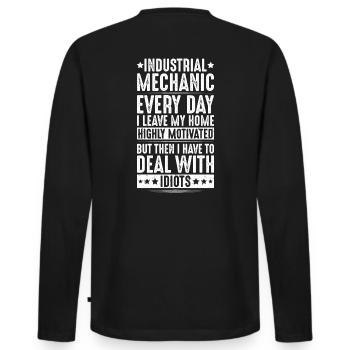 Industriemechaniker Mécanicien industriel - T-shirt manches longues Premium bio Homme - noir - Dos - Nico (187cm)