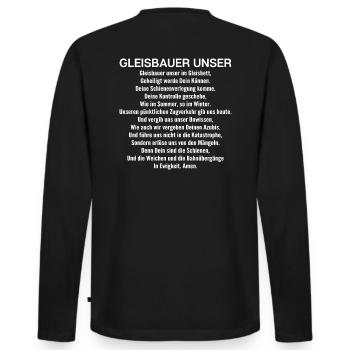Gleisbauer Schienenarbeiter Gleisbau Track Laborer - Männer Premium Bio Langarmshirt - Schwarz - Hinten - Nico (187cm)