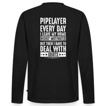 Constructeur de pipelines Construction de pipelines Pipelayer - T-shirt manches longues Premium bio Homme - noir - Dos - Nico (187cm)