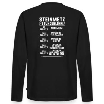 Steinmetz Steinbildhauer Stonemason Stone Mason - Männer Premium Bio Langarmshirt - Schwarz - Hinten - Nico (187cm)