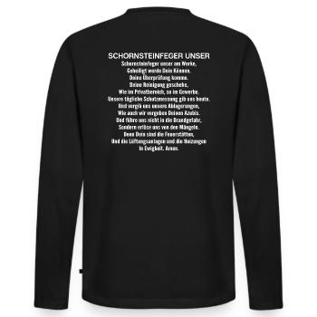 Schornsteinfeger Kaminkehrer Chimney Sweep - Männer Premium Bio Langarmshirt - Schwarz - Hinten - Nico (187cm)
