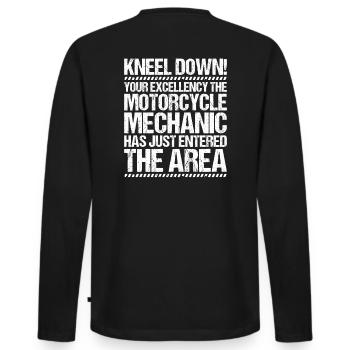 Two-wheel mechatronics engineer Motorcycle Motorcycle Mechanic - Men's Premium Organic Long Sleeve Shirt - black - Back - Nico (187cm)