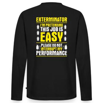 Exterminateur de lutte antiparasitaire Exterminateur - T-shirt manches longues Premium bio Homme - noir - Dos - Nico (187cm)