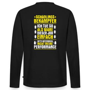 Schädlingsbekämpfer Kammerjäger Exterminator - Männer Premium Bio Langarmshirt - Schwarz - Hinten - Nico (187cm)