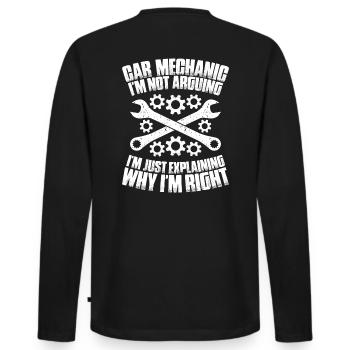 Ingénieur en mécatronique automobile Mécanicien automobile Mécanicien automobile - T-shirt manches longues Premium bio Homme - noir - Dos - Nico (187cm)