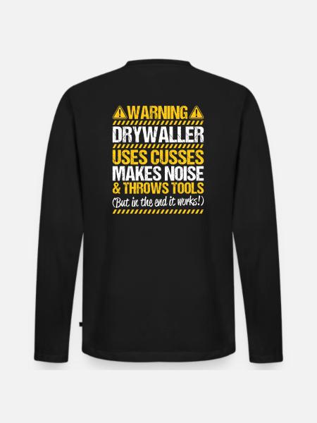Drywall fitter Drywaller - Men's Premium Organic Long Sleeve Shirt - black