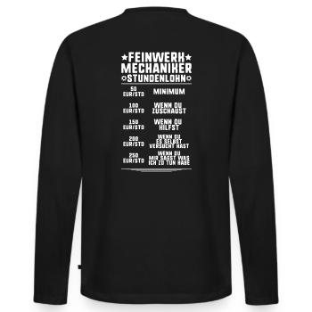 Feinwerkmechaniker Precision Machinist - Männer Premium Bio Langarmshirt - Schwarz - Hinten - Nico (187cm)