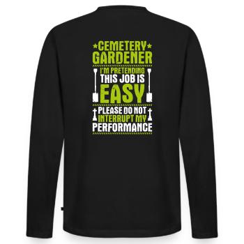 Friedhofsgärtner Friedhof Cemetery Gardener - Männer Premium Bio Langarmshirt - Schwarz - Hinten - Nico (187cm)