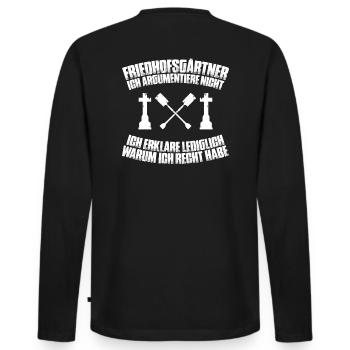 Friedhofsgärtner Friedhof Cemetery Gardener - Männer Premium Bio Langarmshirt - Schwarz - Hinten - Nico (187cm)