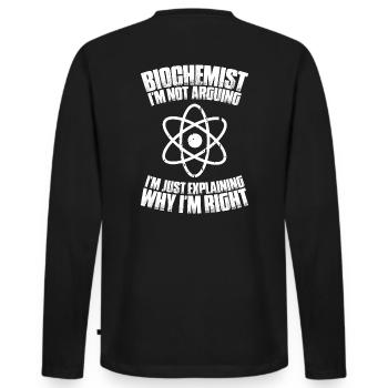 Biochemiker Biochimie Biochimie Biochimiste - T-shirt manches longues Premium bio Homme - noir - Dos - Nico (187cm)
